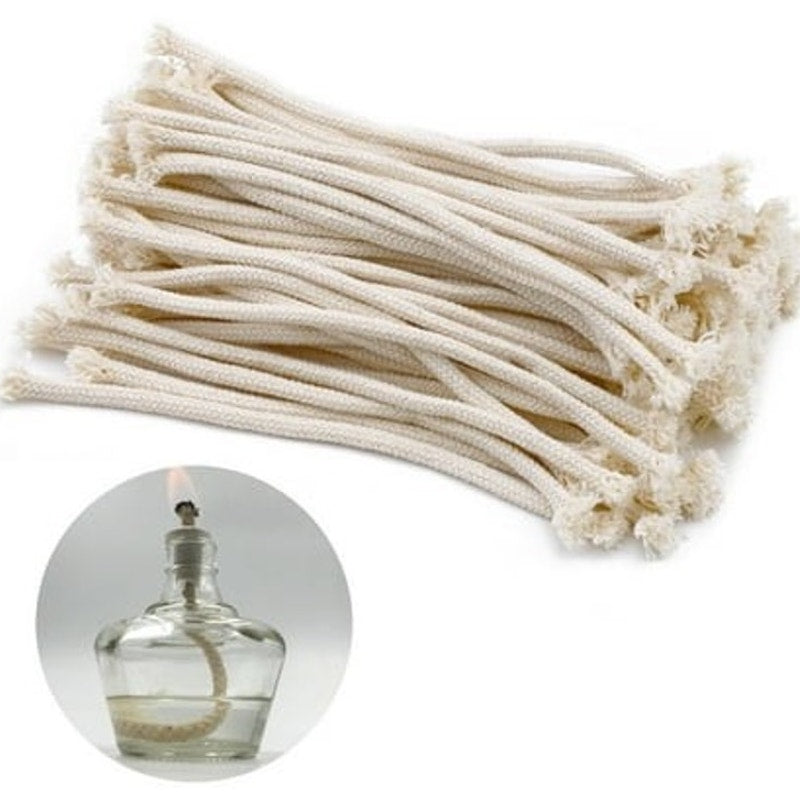 BRAND NEW ~ 10 Pieces Round 1/4" x 8" Braided Oil Lamp Candle Wicks