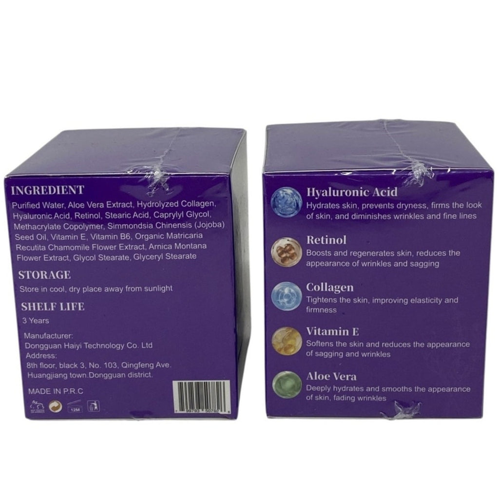 NWT ~ 2 Pack Retinol Collagen Hyaluronic Acid Moisturizer Neck Firming Cream