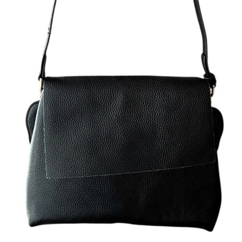 BRAND NEW ~ Small Black Textured Leather ? Cross Body Purse Shoulder Bag