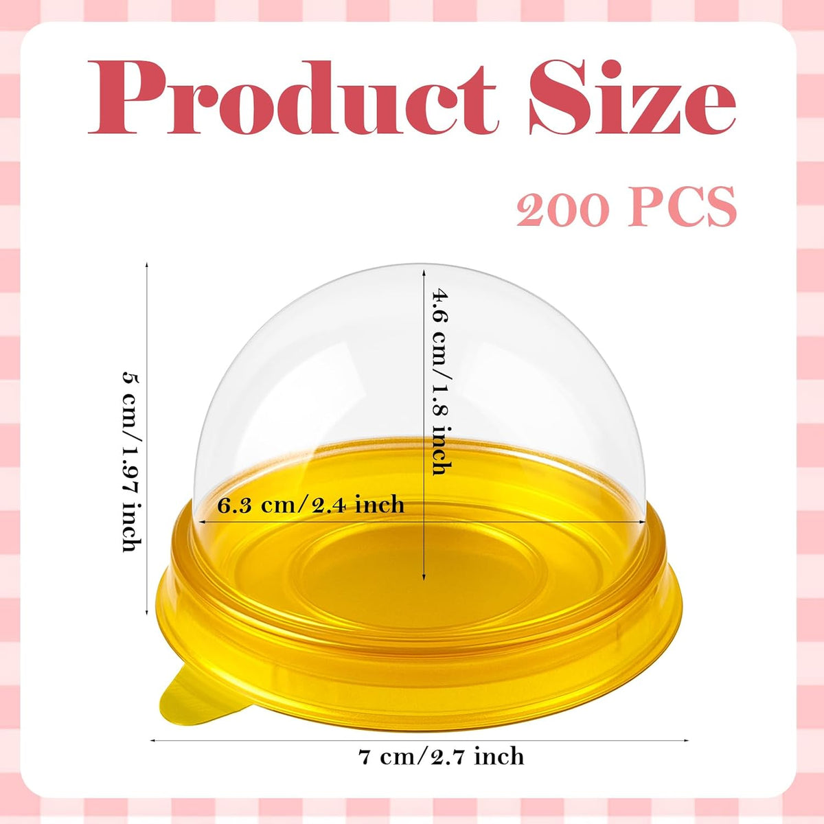 BRAND NEW ~ Set/100 Gold Mini Cupcake Ramekin Clear Dome Lunch Prep Containers