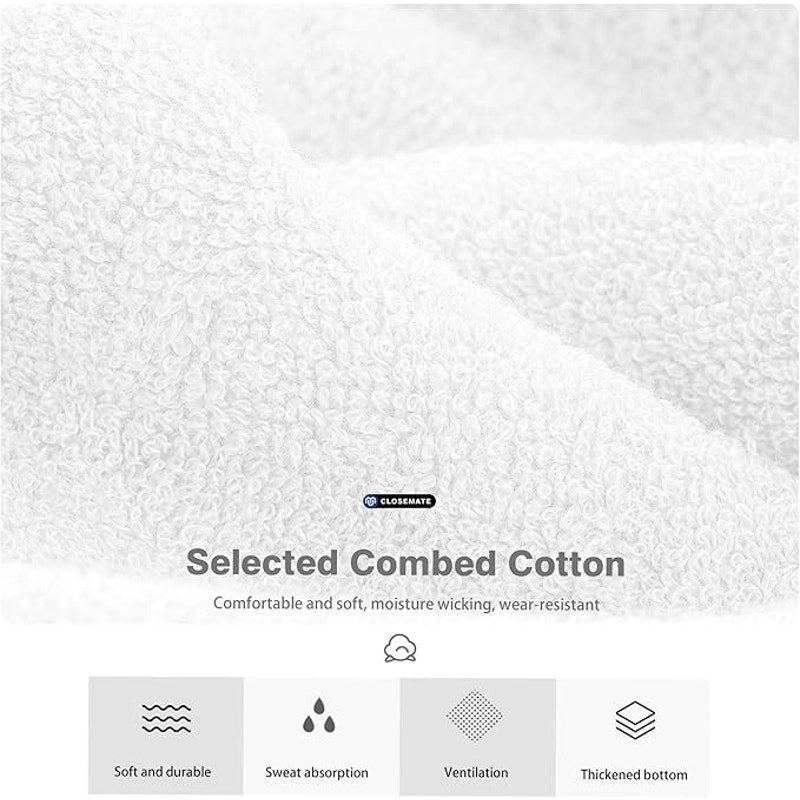 NWT ~ 6 Pairs White Cotton Men's Athletic Cushioned Crew Socks ~ MEDIUM