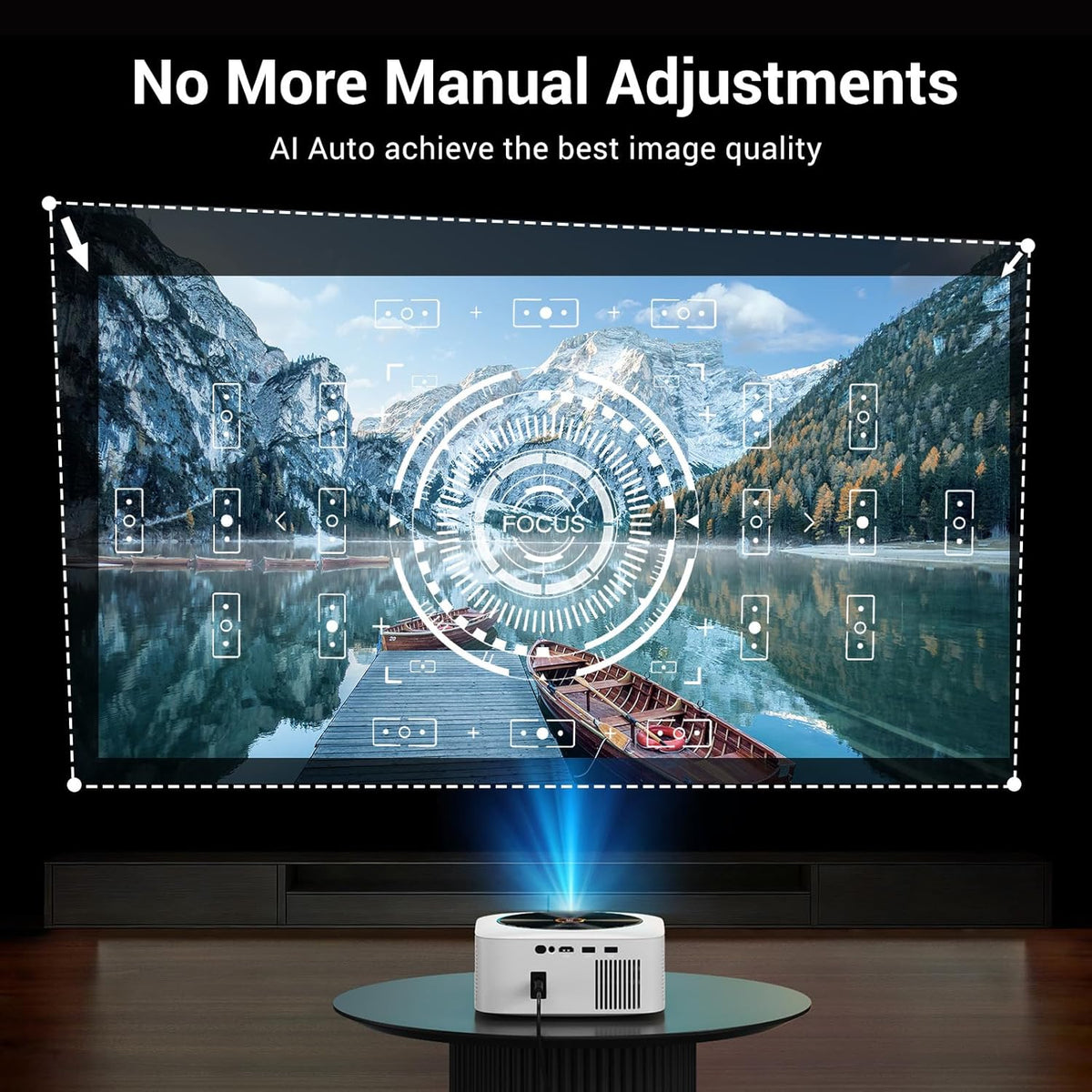 BRAND NEW ~ 1500 ANSI Smart Outdoor Projector Built-in Apps 30W Dolby Audio