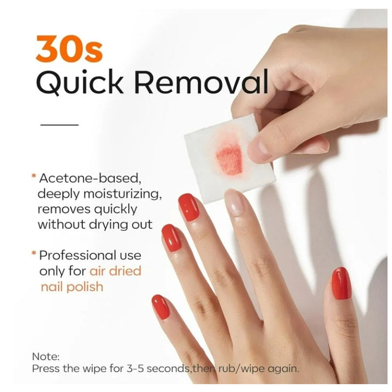 BRAND NEW ~ 50ct Modelones Acetone Nail Polish Remover Pads Indiv. Wrapped Wipes