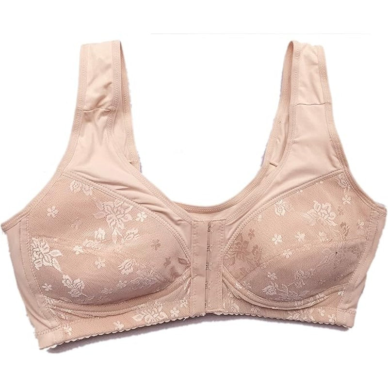 NWT ~ Set/3 Front Closure Comfortable NonSlip Wide Shoulder Straps Bras Size 44