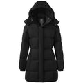 NWT ~ Women's Longer Black Quilted Coat Winter Puffer Jacket & Hood ~ SMALL