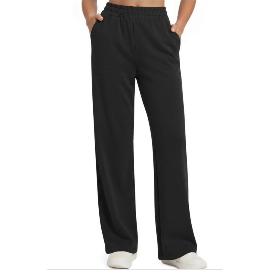 NWT ~ Women's Black Wide Leg High Waisted Casual Pants with Pockets ~ Size XL