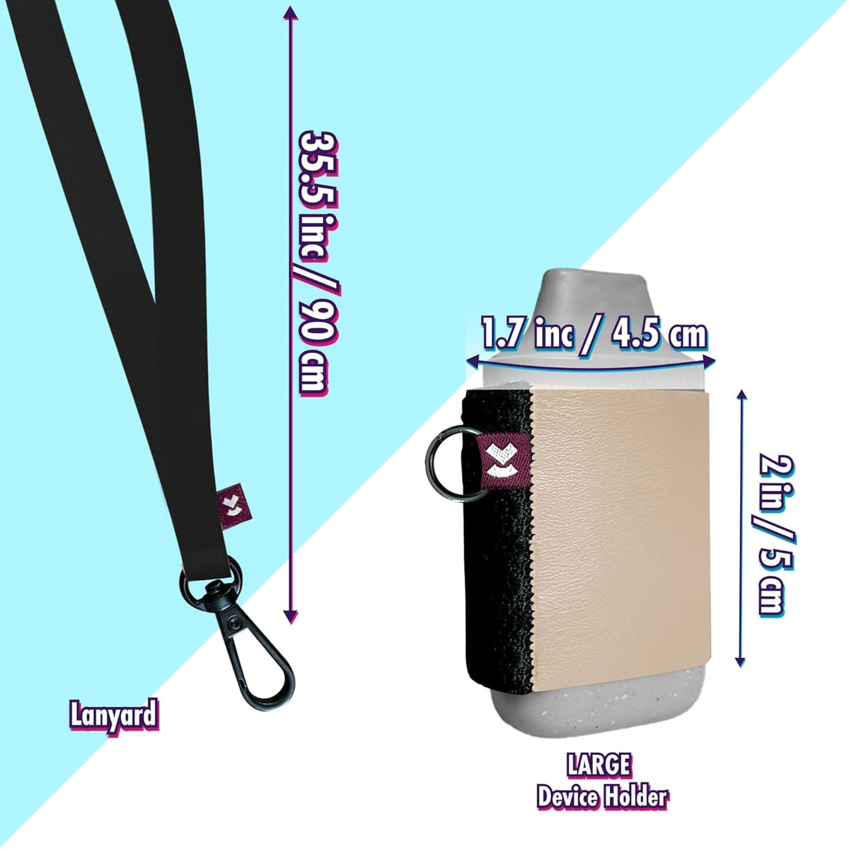 NWT ~ Vape Holder & Lanyard ~ Strong Elastic E Cigarette ~ Beige & Black