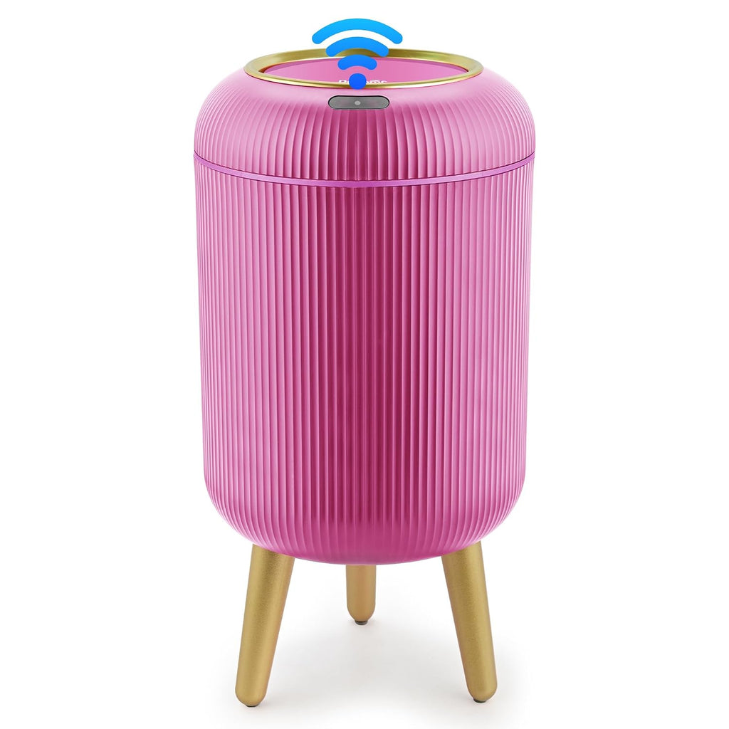 BRAND NEW ~ Bright Pink Smart Sensor Bathroom Wastebasket Small Trash Can
