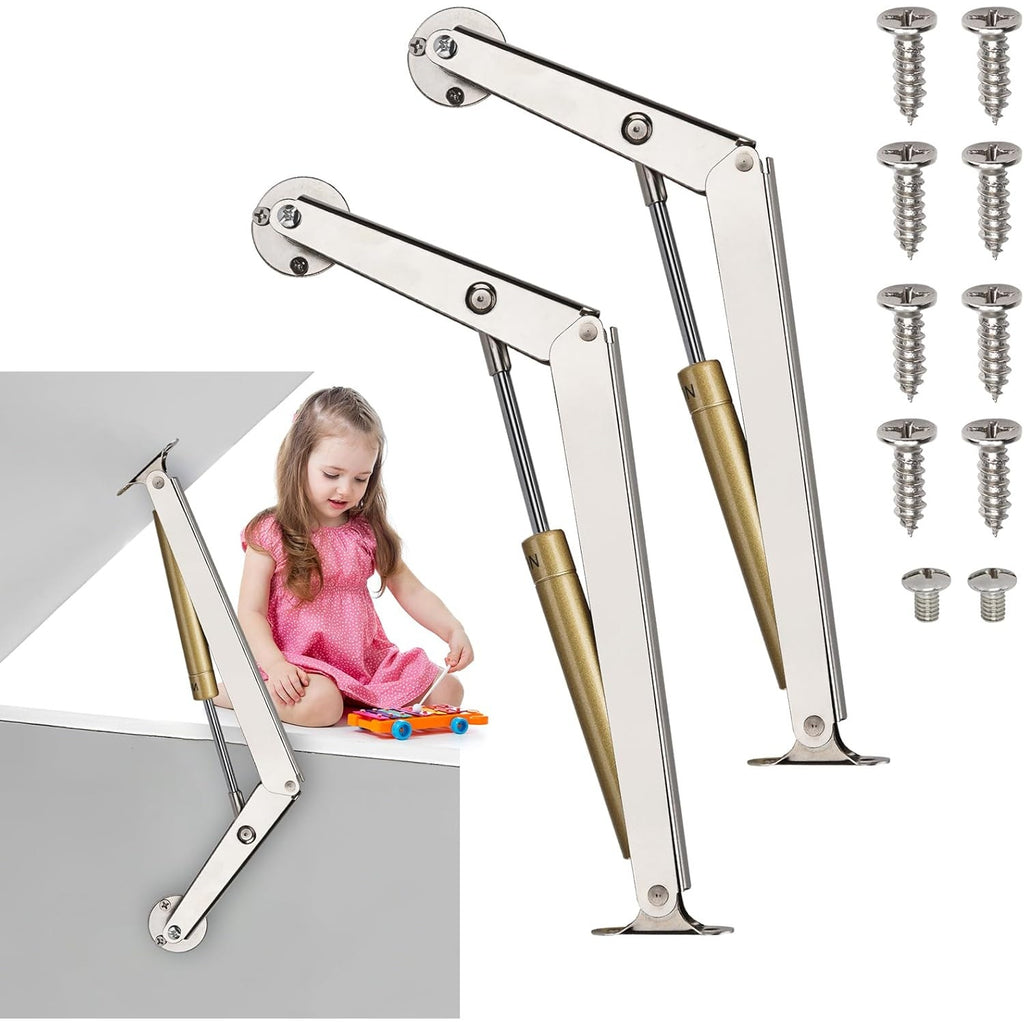 NWT ~ 2 Pack Gas Strut Spring Hinges Soft Close for Toy Box & Heavy Lids