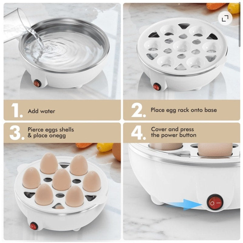 BRAND NEW ~ White 14 Egg Capacity Hard Boiled Rapid Electric Egg Cooker Auto Off