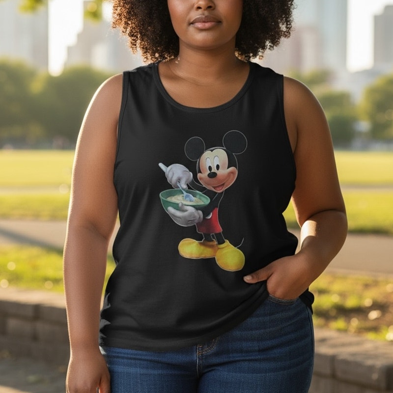 NWT ~ Women's Black Mickey Mouse Summer Beach Tank Top ~ Plus Size 4X