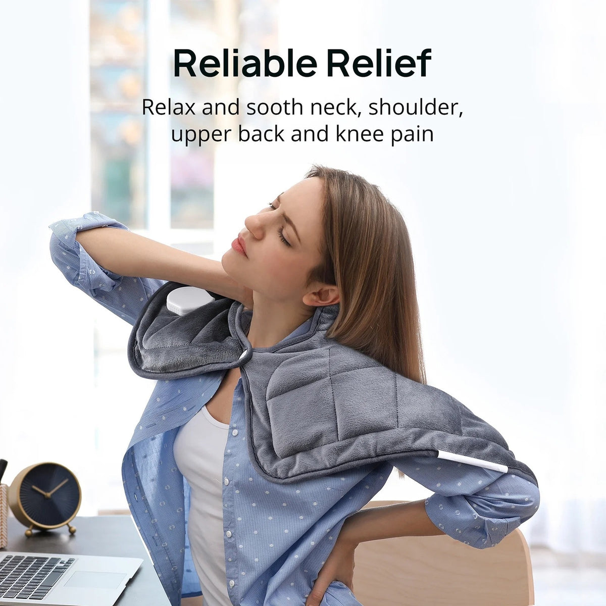 BRAND NEW ~ Weighted Electric Heating Pad Neck & Shoulders 4 Heat Levels 22 X 19