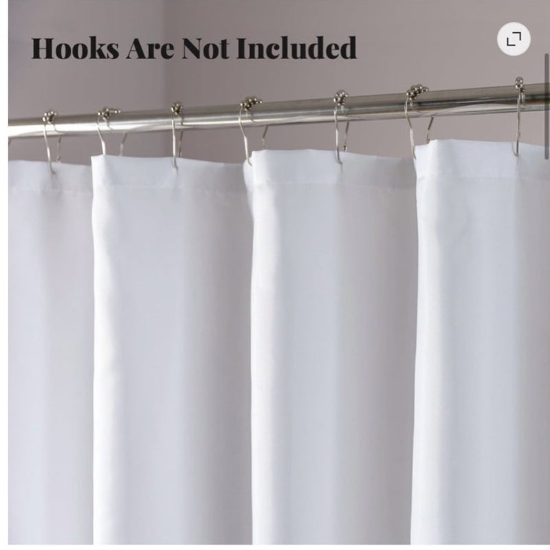 BRAND NEW ~ White Fabric Water-Repellent Stall Shower Curtain ~ 36" x 72"