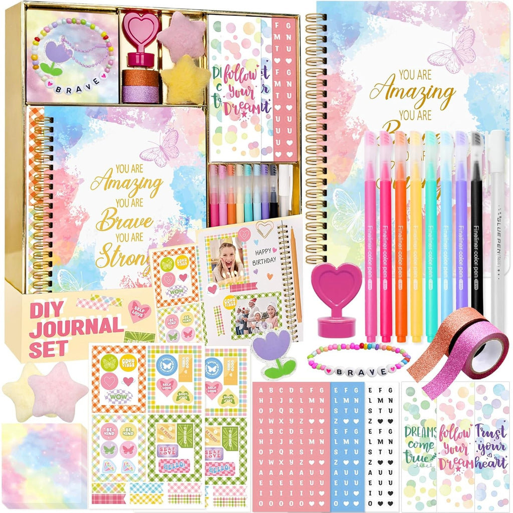 BRAND NEW ~ Large DIY Journal Stationary Scrapbook Kit ~ Teen Tween Girls 8-13