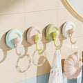NWT ~ Set/4 Pastel Color Heavy Duty No-Drill Reusable Vacuum Suction Hooks