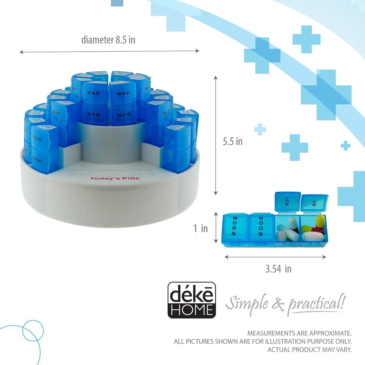 BRAND NEW ~ 31 Day Monthly Pill Medication Organizer & Removable Compartments