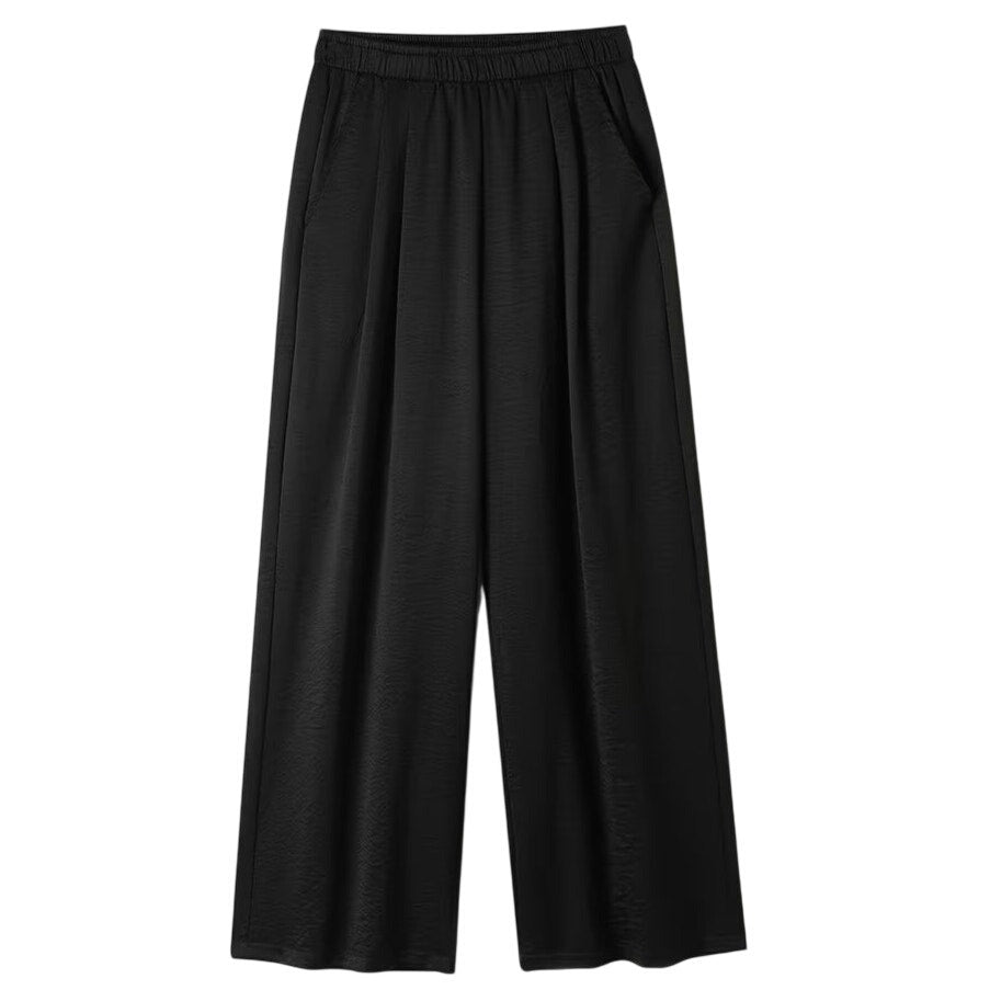 NWT ~ Women's Black Wide Leg Pull On Flowy Dress Pants ~ Size SMALL