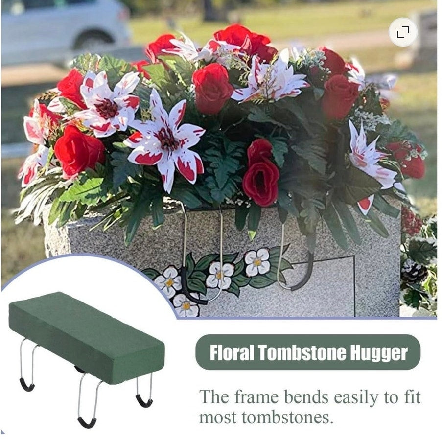 BRAND NEW ~ Set/8 Outdoor Grave Headstone Cemetery Memorial Flower Saddles