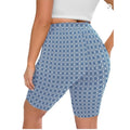 NWT ~ Women's Plus Size Geometric Blue Compression Tummy Control Shorts ~ 1X