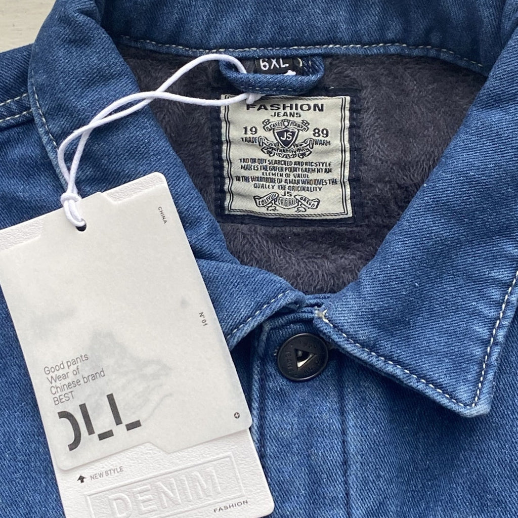 NWT ~ Women's Plus Size Thick Fur Fleece Lined Denim Jacket Jean Coat ~ Size 6X
