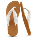 BRAND NEW ~ White Cloth Comfort Beach Summer Flip Flop Thong Sandals ~ 8