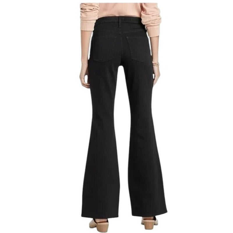 NWT ~ Universal Thread Black Flare Leg High Rise Stretch Denim Jeans ~ 14