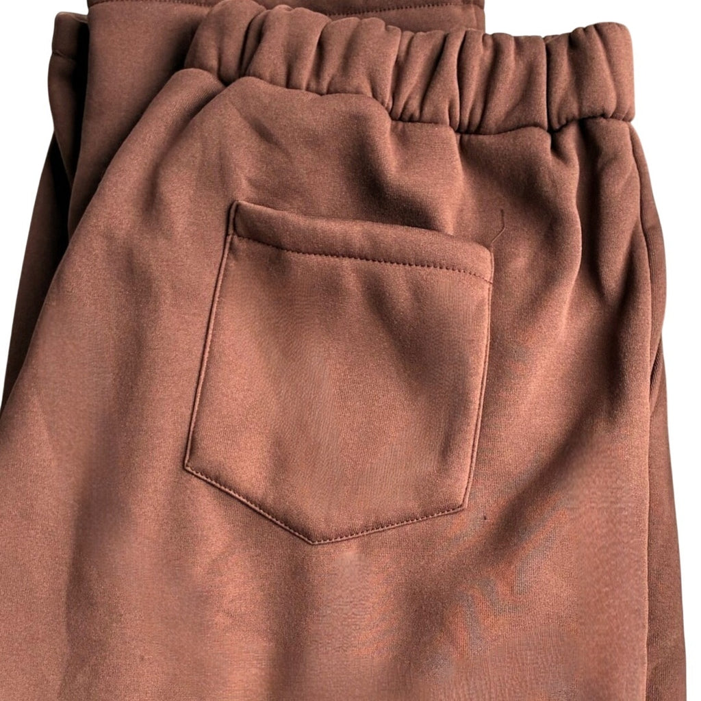 NWT ~ Women's Brown Front & Back Pocket Open Leg Activewear Sweatpants ~ XL