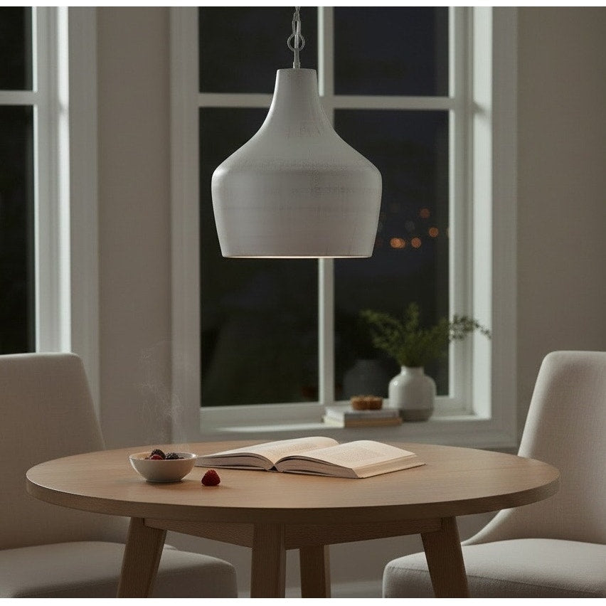 NWT ~ Napa Home & Garden Terrance Modern Farmhouse White Hanging Pendant Light