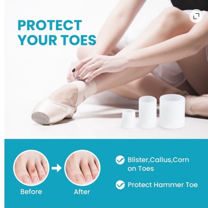 BRAND NEW ~ 12pack White Silicone Toe Sleeves Protectors Tube Pads ~ 3 Sizes