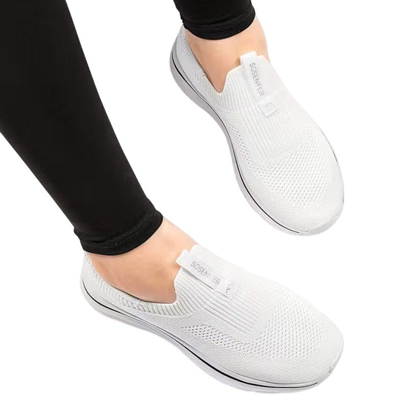 NWT ~ Women's Hands Free Slip On White Mesh Athletic Shoes Sneakers ~ 12 1/2
