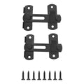 NWT ~ 2 Pack Barn Door Safety Latches 180-Degree Gate Door Lock ~ Matte Black