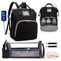 BRAND NEW ~ Black USB Multifunctional Large Capacity Travel Diaper Bag Backpack