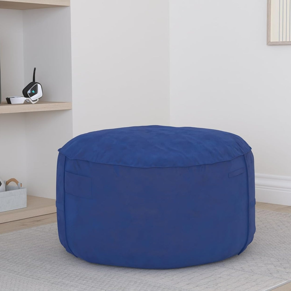 BRAND NEW ~ Blue 3ft Memory Foam Filled Large Soft Dutch Velvet Bean Bag Chair