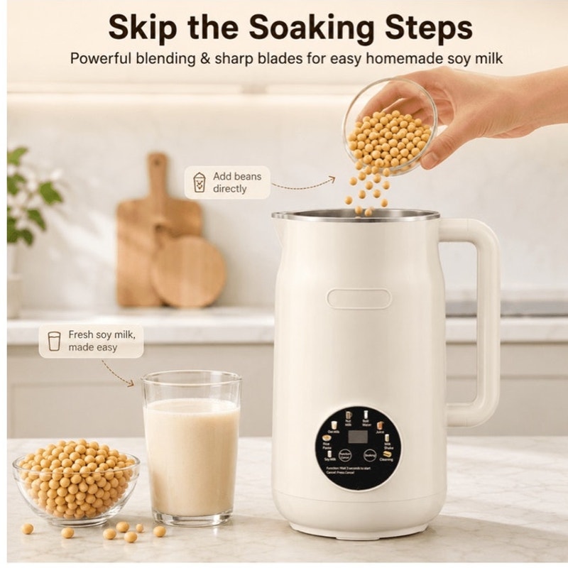 BRAND NEW ~ Beige 8-in-1 Automatic 40oz Self Cleaning Nut Milk Maker Machine