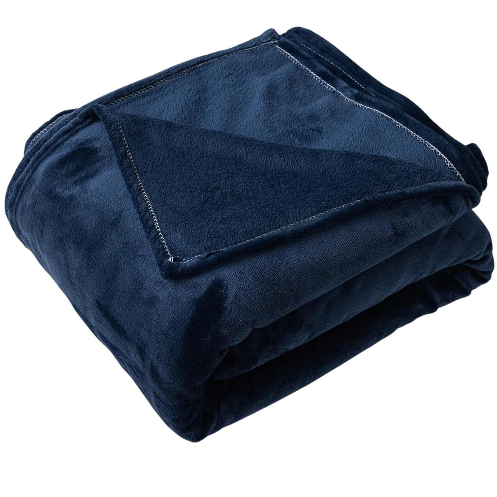 BRAND NEW ~ Soft Queen Size Navy Blue Cozy Blanket ~ Modern Farmhouse Bedroom