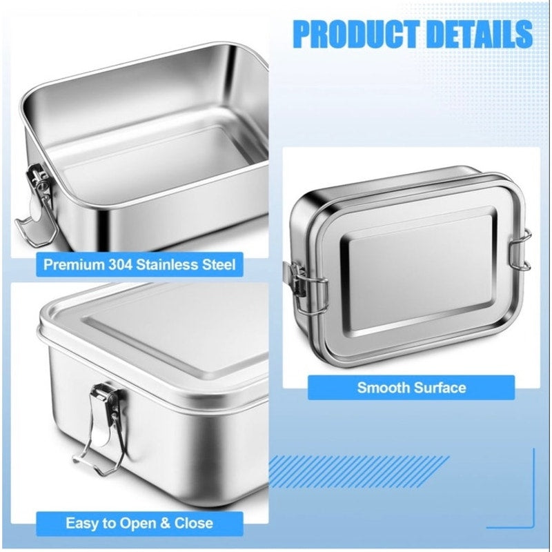 BRAND NEW ~ Stainless Steel 29ox Lunch Box Metal Bento Box & Removeable Divider