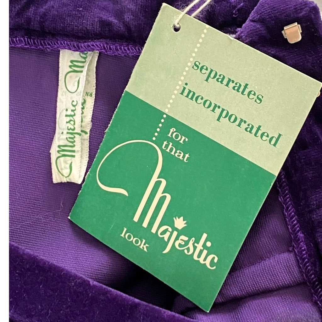 NWT ~ Vintage MAJESTIC Purple Velvet Midi Skirt ~ Women's Size 16
