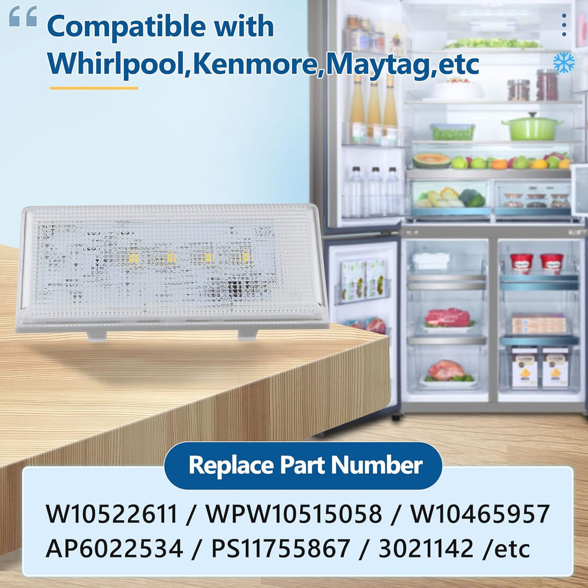 BRAND NEW ~ W10515058 for Whirlpool Kenmore Maytag Compatible Refrigerator Light