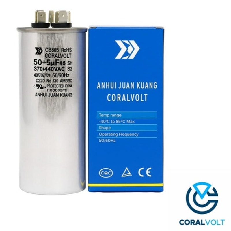 BRAND NEW ~ Coral Volt 50+5 MFD Dual Run HVAC Capacitor Replacement