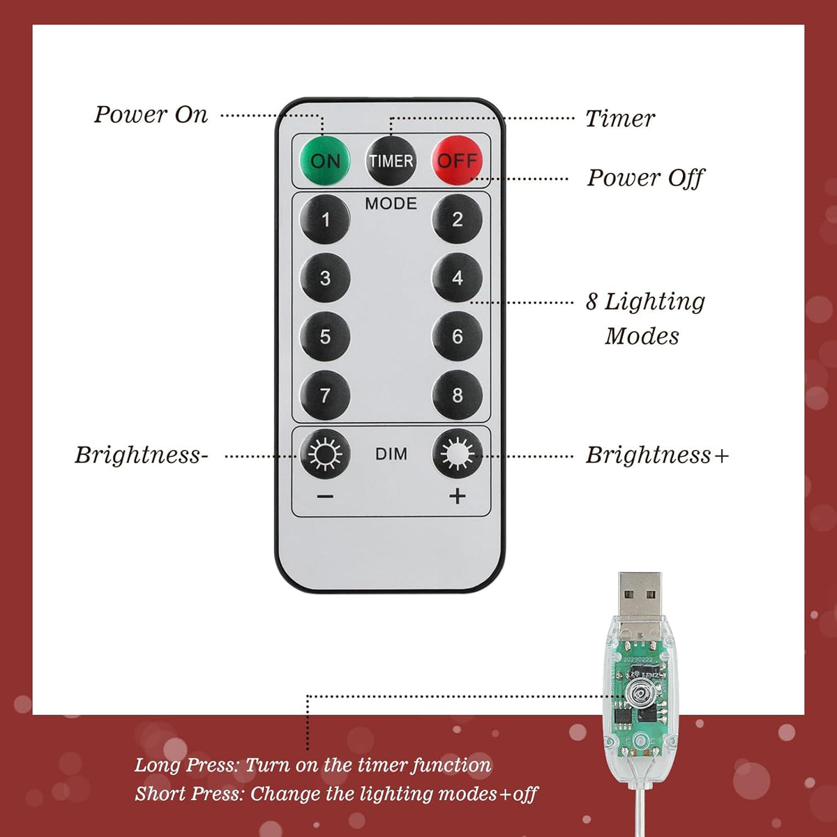 BRAND NEW ~ Lighted Christmas Star Tree Topper 8 Lighting Modes & Remote ~ 9.8"