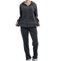NWT ~ Gray Velour 2 Piece Casual Lounge Pockets Activewear Suit ~ Women's MEDIUM