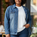 NWT ~ Women's Plus Size Thick Fur Fleece Lined Denim Jacket Jean Coat ~ Size 6X