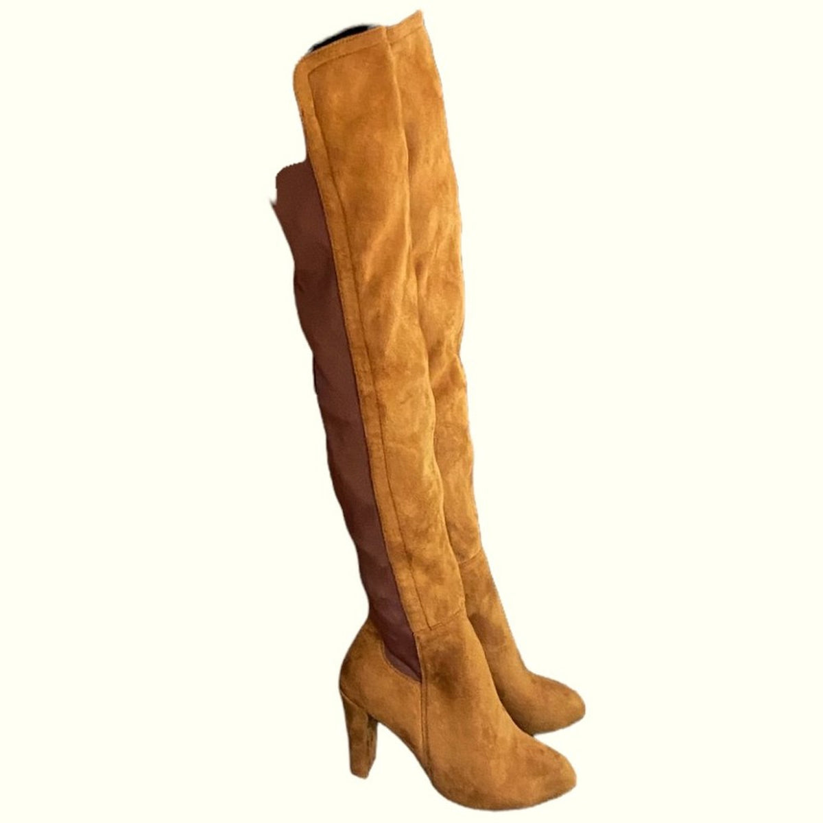 NWT ~ Rust Brown Suede Over-The-Knee Boots NWT Size 35 ( 5 ) Stretchy Back