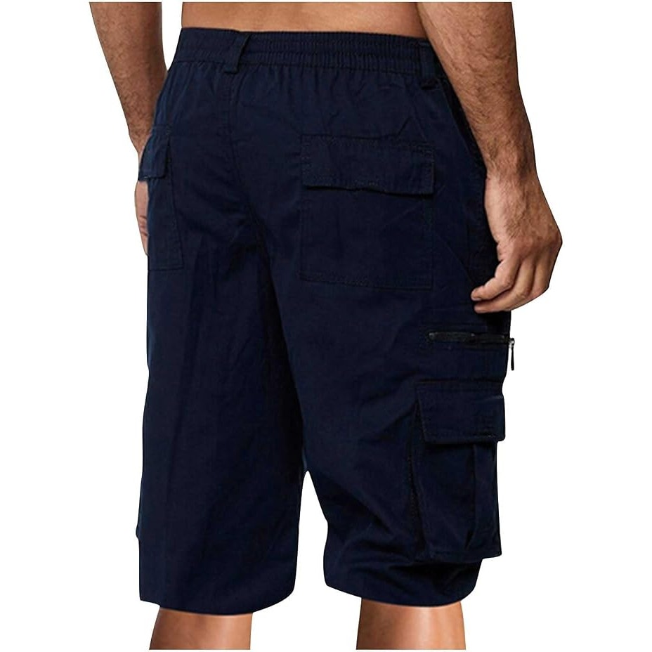 NWT ~ Men's Navy Blue Summer Cargo Pockets Hiking Shorts ~ Size 3X