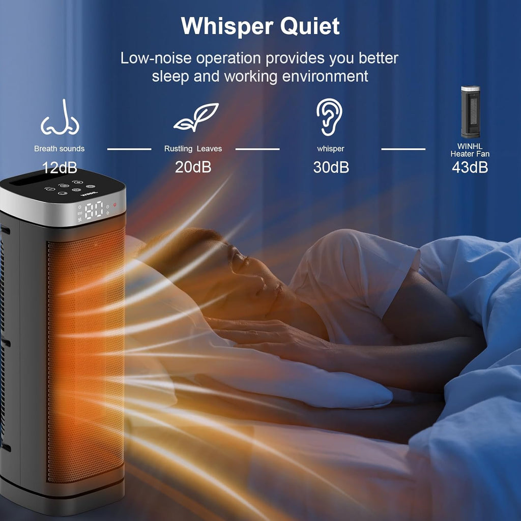 BRAND NEW ~ Black 17" Electric Space Heater Thermostat & Oscillation 12hr Timer