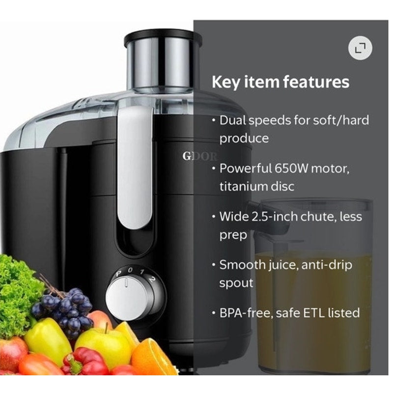 BRAND NEW ~ Kitchen Juicer Dual Speeds Anti-Drip Centrifugal Extractor Machine