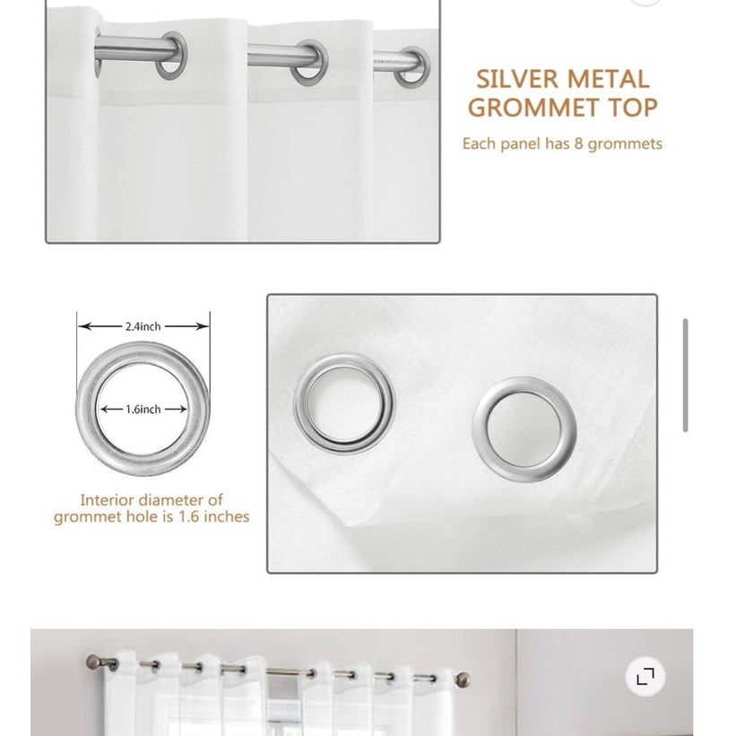 BRAND NEW ~ Sheer White Light Filtering Curtains Drapes 2 Panels ~ 52" x 84"