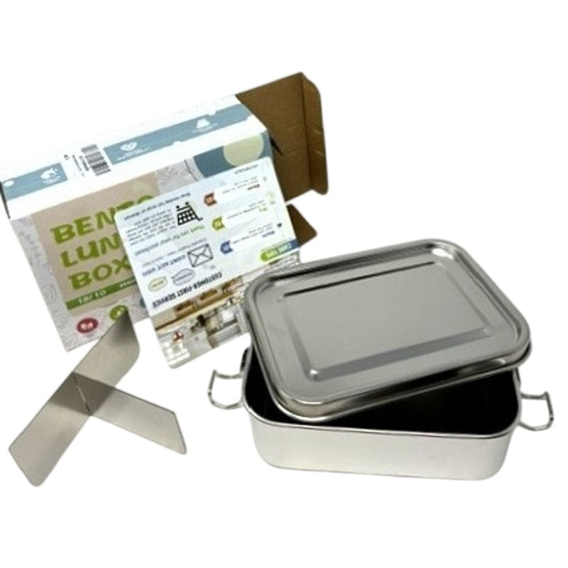 BRAND NEW ~ Stainless Steel 29ox Lunch Box Metal Bento Box & Removeable Divider