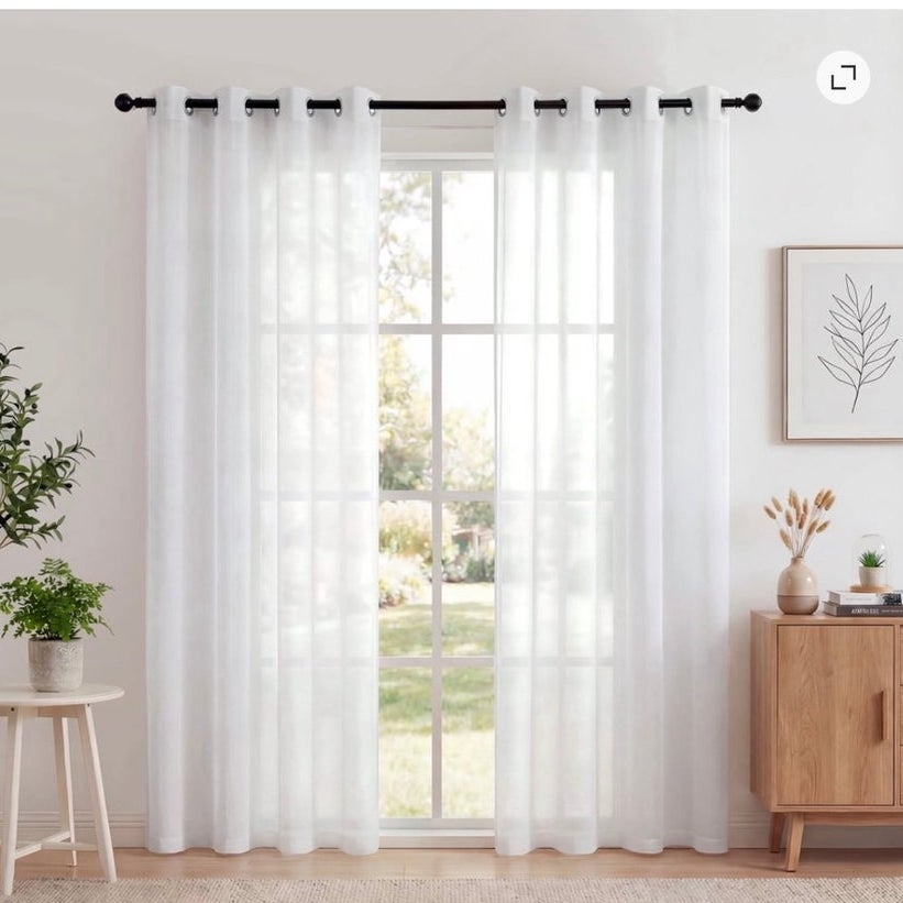 BRAND NEW ~ Sheer White Light Filtering Curtains Drapes 2 Panels ~ 52" x 84"