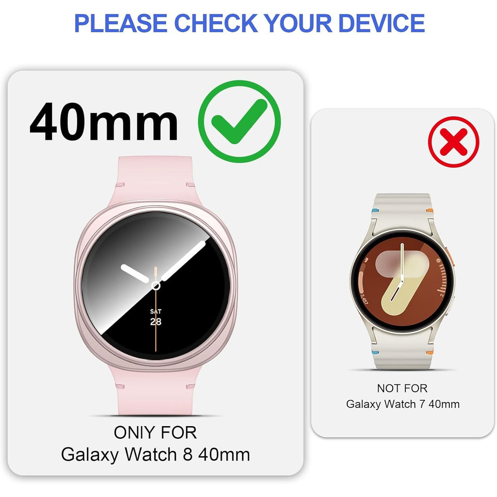 BRAND NEW ~ Samsung Galaxy Watch 40mm Hard PC Bumper Covers & Tempered Glass